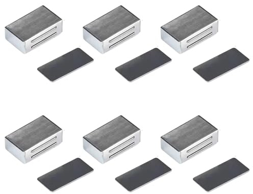 Rainway - Lote de 6 cierres magnéticos sin taladrar, cierres magnéticos adhesivos de acero inoxidable, cierres potentes para muebles de cocina, puertas, cajones, armarios y cuarto de baño (30 mm)