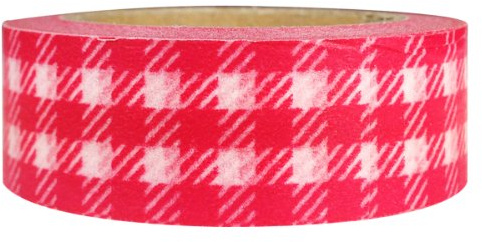 Wrapables Plaid Pattern Japanese Washi Masking Tape - Red Plaid