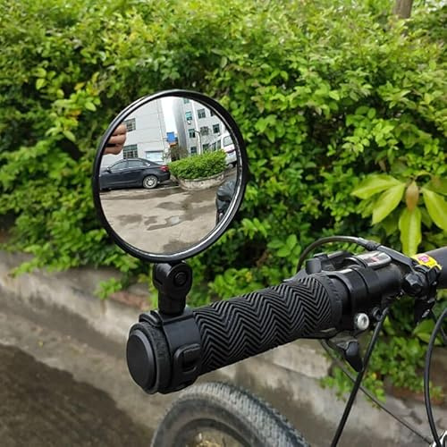 Fyeep Rétroviseur de vélo pour vélo, moto, vélo électrique, rétroviseurs avec réflecteur blanc, miroir flexible, réglable et montage par serrage