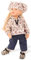 Götz 2211026 Little Kidz Grete Puppe - 36 cm große Multigelenk-Stehpuppe mit blonden Haaren und blauen Augen - 13-teiliges Set