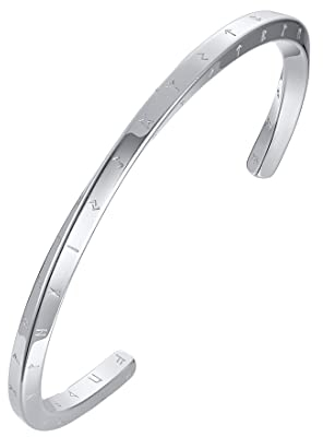 1 Stück Wikinger Möbius Armband Herren Edelstahl Nordic Amulett Armband Silber Möbius Armband, Wikinger Schmuck-Mobius Cuff Armreif für Herren Damen Edelstahl Viking Runes of Nordic Amulett Armband