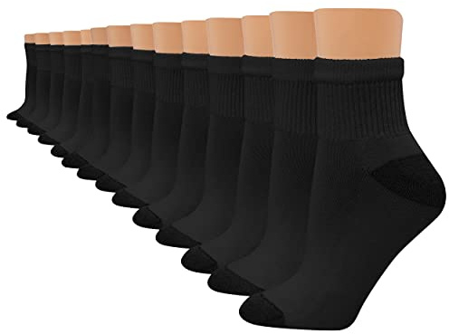 Hanes Womens Value Pack, Ankle Soft Moisture-wicking Socks, Available In 10 And 14-packs, Black - 14 Pack, 8-12 US