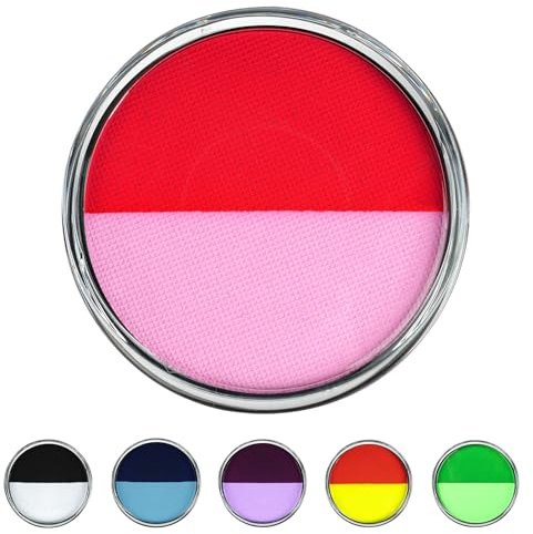 LOPHE Face Body Paint 2 Colors,Orange Pink Water Soluble | Water based,for adults kids,Halloween,drama,stage,easy wash off,non toxic