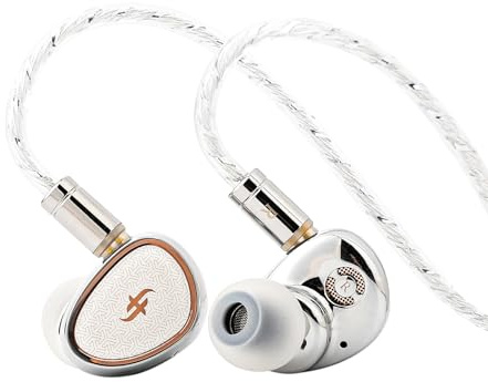 LINSOUL SIMGOT EA1000 Fermat 10 mm dynamisk drivrutin IEM trådbundna spelhörlurar OFC-kabel silverpläterad | Med SDPGD lila guldmembran, polerat metallskal, avtagbara inställningsmunstycken, silverpläterad kabel för ljudfiler spelare