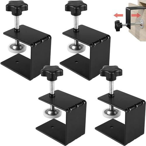 MissFox 4 Piezas Abrazaderas C, Abrazaderas en C de Acero Inoxidable, Rango de Sujeción 65mm, Pinzas de Instalación Frontal Ajustable, Abrazadera Metalica Fija para Carpintería, Artesanía, Madera