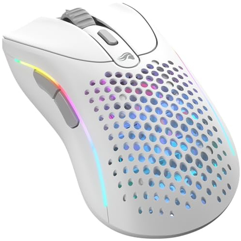 GLORIOUS Gaming Model D 2 Wireless Ratón Gaming inalámbrico - ergonómico, superligero 66 g, 210 h de batería, Sensor óptico 26K, 6 Botones programables, 80 Millones de clics, FPS, MMO, MOBA - Blanco