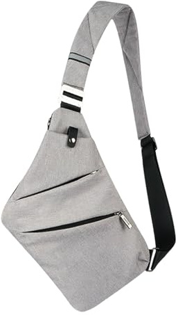 OSOCE Axelväskor män vattentät mini midjeväska flera fickor axelväska anti-stöld slingväska crossbody väska ryggsäck för män och kvinnor fars dag gåva, 1,0 grå L, L, 1,0 grå L
