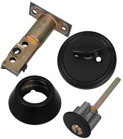 Housoutil Locking Auxiliary Deadbolt Lock Heavy Duty Hidden Cylinder Lock for Interior Doors One Sided Deadbolt Secure Entry for Thick Doors