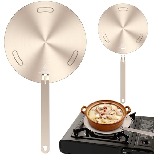 Induktion Adapterplatte 16/20/24 cm Dicke 3.4mm mit Abnehmbarem Griff Induktionskochfeld-Konverterplatte Hitzediffusorplatte Induktionsadapterplatte Adapterplatte für Gasherd Induktionsherd (20cm)