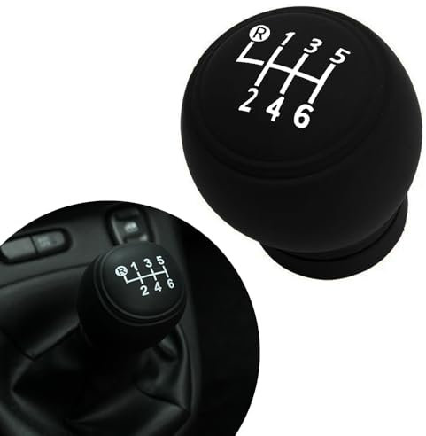 AIMVALUE Copri pomello cambio auto 5 6 marce retromarcia a destra/sinista nero in gomma elastico custodia antiscivolo universale cover impermeabile per automobile furgone camion quad (6 Marce)