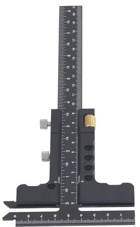 Righello per Lavorazione del Legno - Lega di Alluminio, Precisione 0-100mm e 0-210mm, Calibro per Marcatura della Portata, Strumento Leggero e Pratico per la Misurazione