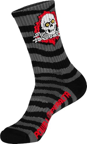 Powell Peralta Ripper - Calcetines de algodón a rayas, color carbón/negro