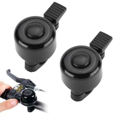 KYLOS Campanello Universale Per Bicicletta, 2 Pezzi, Per Bici Da Corsa, Mountain Bike E Scooter, Colore Nero