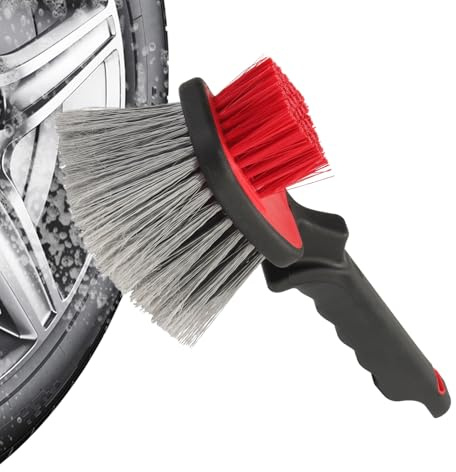 Spazzola per auto, con impugnatura ergonomica antiscivolo, pulitore per cerchioni, per auto, camion, minivan berlina