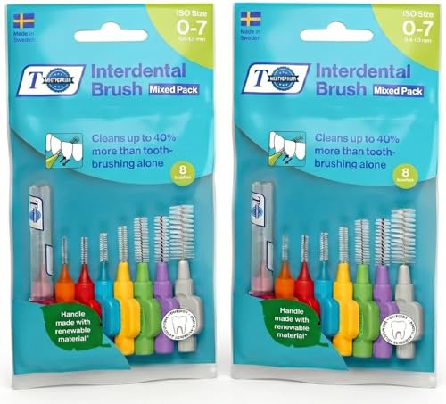 Set di spazzolini interdentali arancioni e flessibili per spazi stretti e ampi, strumenti per la pulizia quotidiana tra i denti, dimensioni miste con plettri in gomma morbida per uso domestico e in