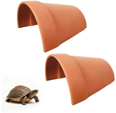 Reptiles escondite Shelter Tortuga Casa de arcilla Plataforma Solar Terrarios Accesorios Cueva Escondite Espacio de descanso para pequeños lagartos tortugas anfibios peces