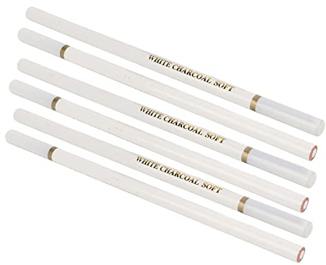 OPPWONG White Charcoal Pencil Set Premium Giftfri Miljövänlig Sketch Art Pencils för Mörkt Papper