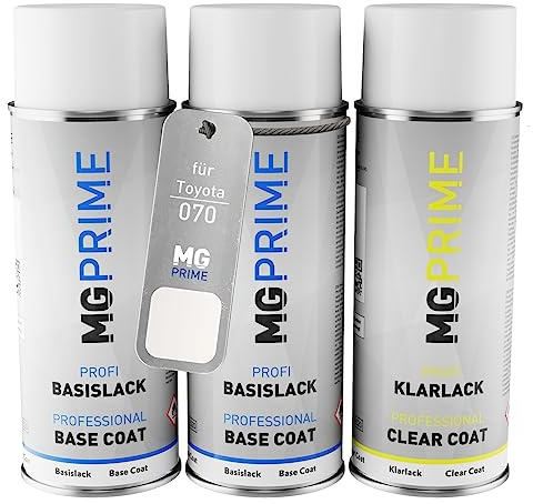 MG PRIME Vernice per auto Kit di bombolette a spruzzo per Toyota 070 White Pearl Crystal Shine/Blizzard Pearl Vernice di fondo vernice di base vernice trasparente 400ml