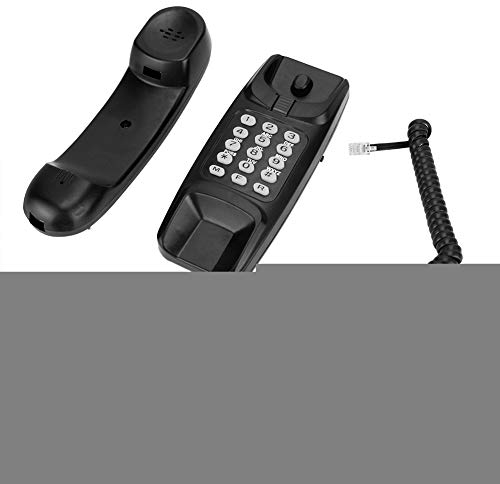 Schnurgebundenes Telefon, Platzsparender Desktop/Festnetztelefon zur Wandmontage für das Home-Office-Hotel(Schwarz)