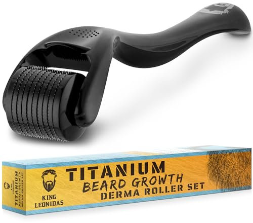 King Leonidas - Beard Derma Roller for Men - Precision Micro-Needling Roller for Ultimate Beard Growth - Advanced Titanium Micro-Needles for Facial Hair
