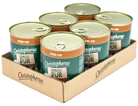 Christopherus PUR, cavallo, cibo completo per cani, cibo umido, 6 x 800 g