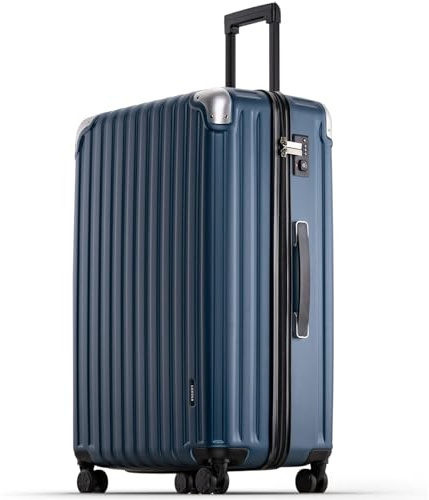 LEVEL8 Carry on Suitcase Large Suitcase 28 Inch 4 Wheels Hand Luggage Case 104L ABS+PC Hardshell Spinner for Travel for Airline Trolley with TSA, Blue
