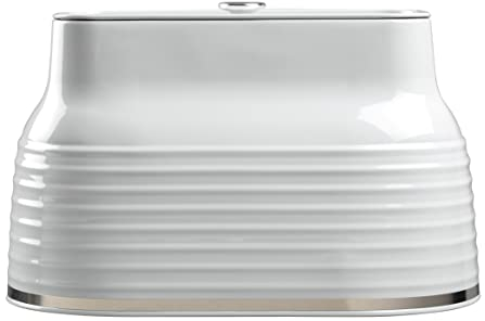 Daewoo Sienna Collection Bread Bin, Large Capacity Food Storage Container With Removable Lid, Grey
