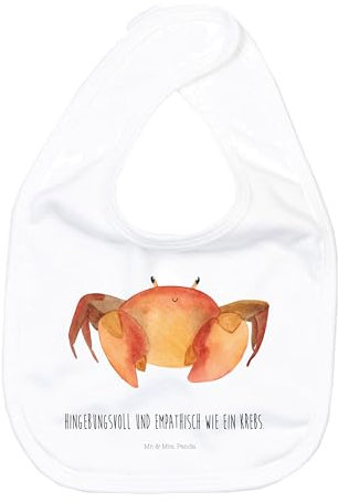 Mr. & Mrs. Panda Organic Babylätzchen Sternzeichen Krebs - Geschenk, Tierkreiszeichen, Klettlätzchen, Geburtstag Juni, Geschenk Juni, Krebs Geschenk,