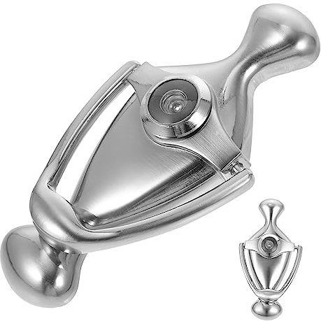 Silver Zinc Alloy Door Viewer with Brushed Arc Peephole Knocker