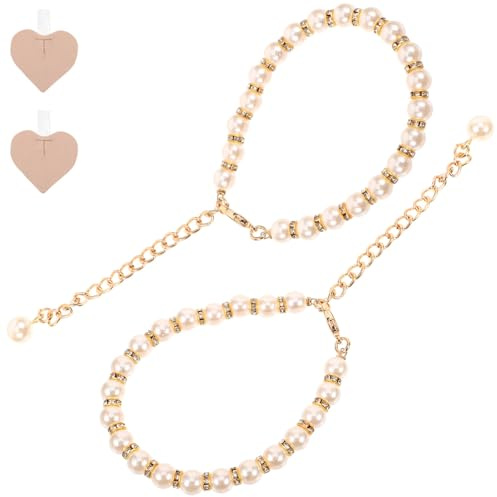 LIFKOME 2 Pz tacchi con catena di perle cinturino alla caviglia staccabile cinghie sul tallone per tacchi stringhe scarpe lacci delle scarpe cinturino sul tallone antiscivolo