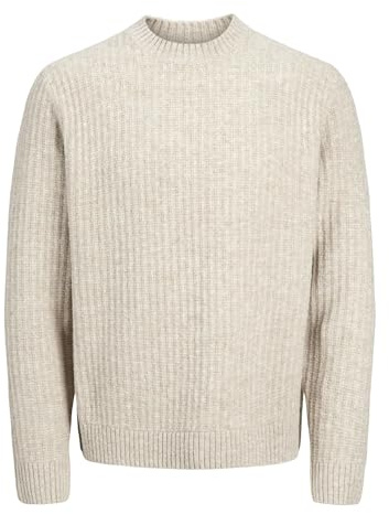 JPRCCHOWELL stickad crew neck, Ren kashmir/detalj: melerad, S