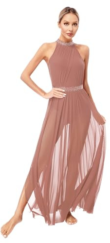 Yihuimin Robe de Danse Contemporaine Femme Justaucorps Danse Classique Tango Robe Danses Lyrique Latine Dancewear S-XL Rose S