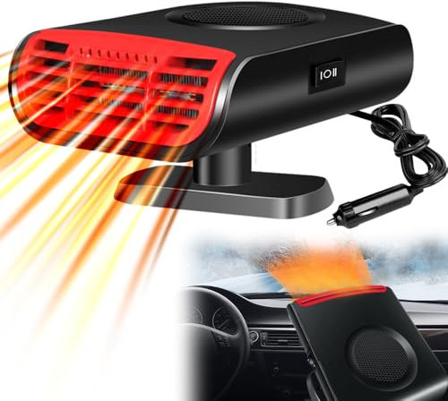 SKIKHN 12 V Car Heater, Car Fan Heater, Portable Car Heater, Anti-Fog Windscreen Defroster, Defroster with Ergonomic Handle, Cigarette Suit, Fan Heater for All Cars
