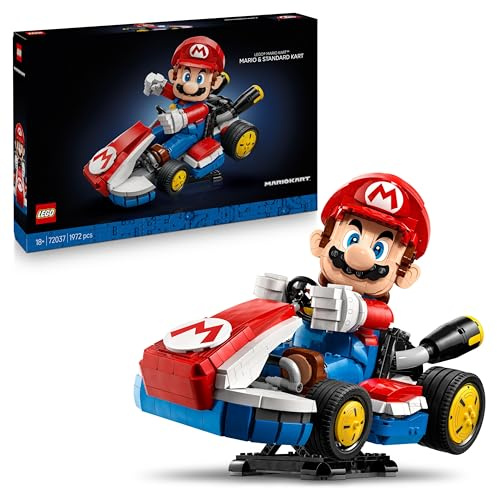 LEGO Mario Kart – Mario & Standard Kart - Nintendo Character Display Figure & Car Model Kit for Gaming Fans - 72037