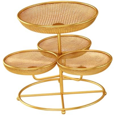 YWJLQH de Metal de Múltiples Niveles Space Saver Container Decorative Fruit