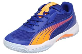Puma Nova Court Momo Gonzales - Tenis de pádel unisex para adultos, Vivid Blue-Heat Fire-White-Glowing Red, 43 EU
