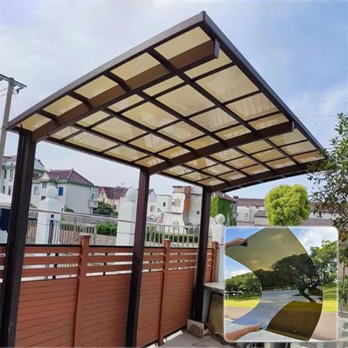 Lámina de Policarbonato Flexible para Techos[Ywanwj 1.22x3m Placa Acrílica Transparente] metacrilato Plancha Panel Sandwich tejado Transparentes Impermeable, Reemplazo Panel,Fácil de Cortar