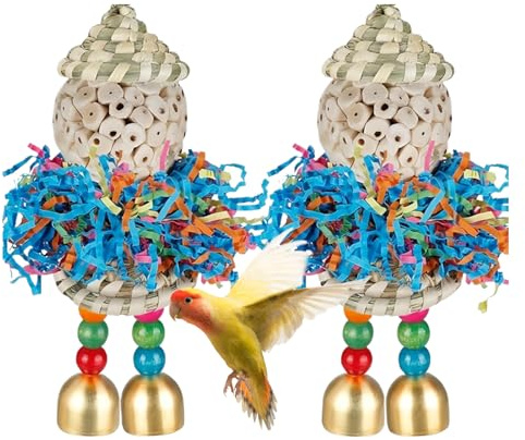 Generisch Lot de 2 Jouets de Recherche de Nourriture pour perruches, Jouets à grignoter pour Oiseaux, mâchoires inséparables, pinsons, calopsittes, canaris
