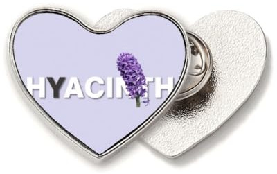 Hyacint blommor lila bra hjärta metall brosch klämma kärlek