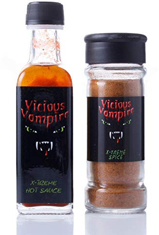 Vicious Vampire - Xtreme Hot Sauce und Spice - Scharfe Sauce und Gewürzmischung für Scharfesser - Chili-Sauce