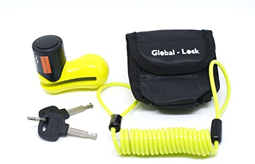 Global-Lock City Candado Disco Universal Antirrobo Scooter ø 5,5mm Bloqueo de seguridad + Cable reminder + Funda