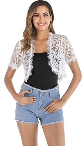 Enjoyoself Kvinnors tunna spetssjalar, Vitt, S