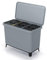 BirnePower Mülleimer 3er Set 3x 10L Müllbehälter Abfalleimer 30L Mülltrennsystem Müllsammler Set Einsätze Mülltrenner 57 x 29,5 x 41 cm (Grau)