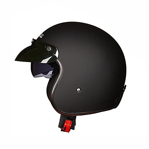 Classic Retro-Jethelm I Vintage Motorradhelm I Jethelm Mit Visier I Roller Helme Für Damen & Herren I Stoßfester Motorradhelm I ECE Zertifiziert