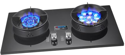 BZJPRFC Cuisinière À Gaz 2 Brûleurs, Cuisinière À Flamme Féroce 5.0/5.2KW, Minuterie De Protection De Flamme Anti-Fuite De Gaz, Cuisinière Indépendante Camping en Plein Air (Size : NG)