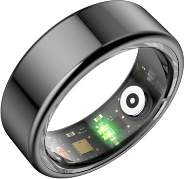 Smart Ring Herr Dam Grad Titan Stål Shell Health IP68 & 3ATM Vattentät Multi-sport Lägen(Black,12)
