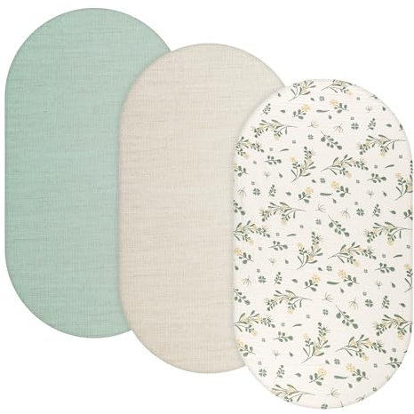 Huiguli 3 Stück Spannbettlaken Kinderwagen, Babybay Spannbettlaken Kinderwagen Matratzenbezug Spannbettlaken Babybett für Neugeborenes