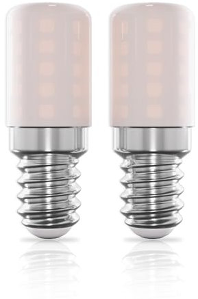LUTW Kühlschranklampe E14 LED Lampe, Warmweiß 2700K, Glühbirne E14 3W Ersetzt 30W Halogenbirne, Mini Leuchtmittel für Kühlschränken, Nähmaschinen, Nachtlicht, Nicht Dimmbar, 2 Stück