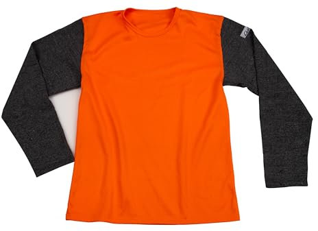 Forstkoppel Schnittfestes Langarm-Funktionsshirt, Orange/Grau, Level 5 Schnittschutz, ProClima Fasern (DE/NL/SE/PL, Alphanumerisch, L, Regular, Regular, orange/grau)
