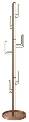XPSHP25112 Porte-Manteau de Sol Porte-Manteaux autoportant avec Base Ronde Stable en Forme de Cactus for vêtements, Chapeaux, Sacs Cintre Debout(Gold)